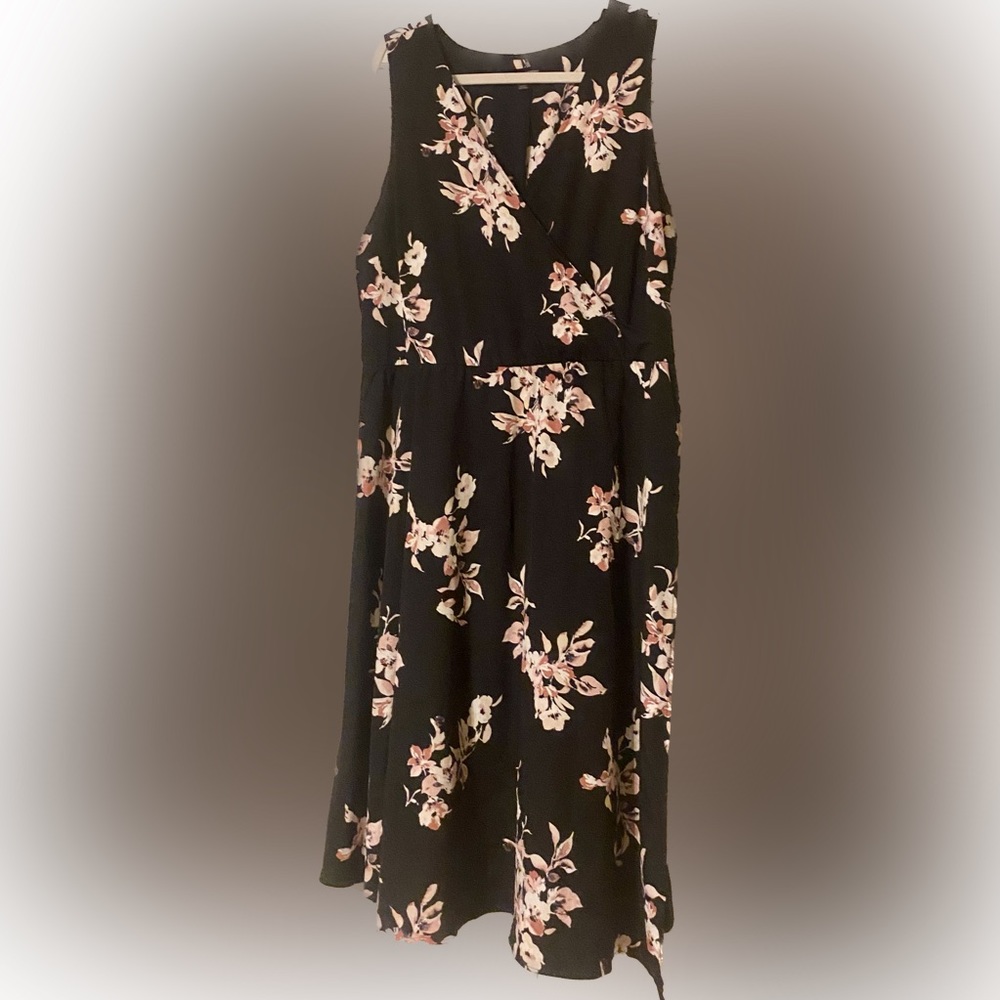 Glamour X Lane Bryant Black Floral Dress Sz 18